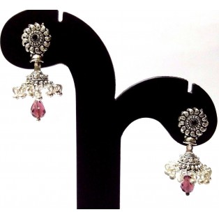 Silver Oxidized Earrings Jhumka Jhumki Bolly Imitation Jewelry Drop Dangle EA138